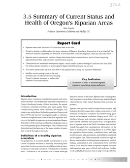 3.5 Summary of Current Status and Health of Oregon's Riparian Areas