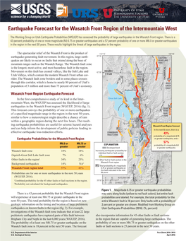 Earthquake Forecast for the Wasatch Front Region of the Intermountain West