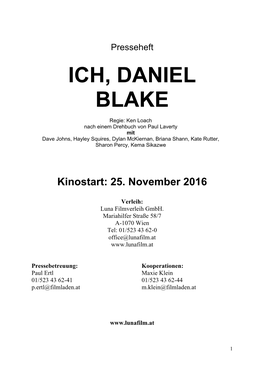 Ich, Daniel Blake………… 13