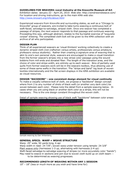 WEAVER GUIDELINES, Draft12-8-09