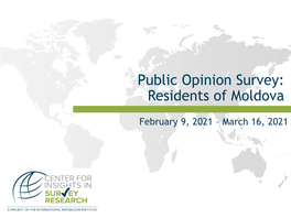 Public Opinion Survey: Residents of Moldova