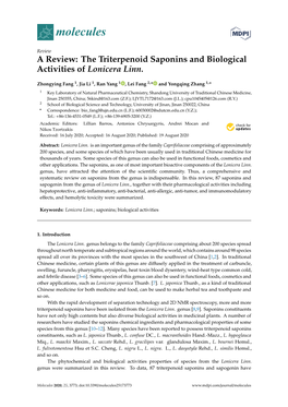 The Triterpenoid Saponins and Biological Activities of Lonicera Linn