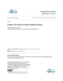 Preface: the History of Black Pudding in Ireland
