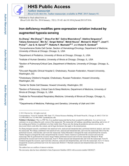 Iron Deficiency Modifies Gene Expression Variation Induced by Augmented Hypoxia Sensing