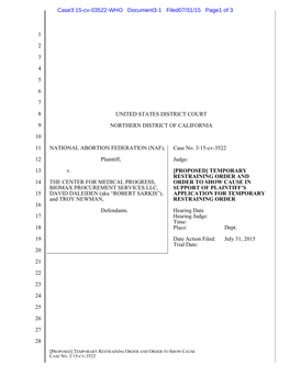 National Abortion Federation Injunction