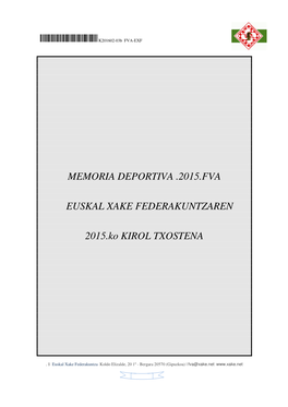 Memoria Deportiva .2015.Fva Euskal Xake