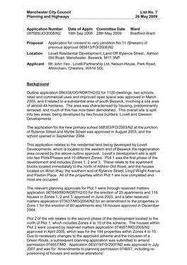 Planning and Higways 28 May 2009 Application 087569, Lovells