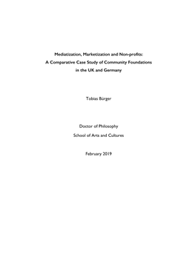 Mediatization, Marketization and Non-Profits: a Comparative Case Study of Community Foundations in the UK and Germany