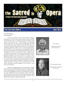 The Sacred in Opera June 2012