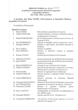 PROCES-VERBAL Nr. 12-13- № 99 Al Şedinţei Comisiei Pentru Situaţii