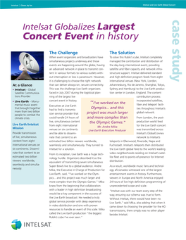 Case Study Intelsat Globalizes Largest Concert Event in History