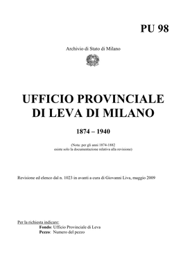 Ufficio Provinciale Di Leva Di Milano