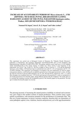 Increase of Acceptability Period of Musca Domestic L., 1758 (Diptera