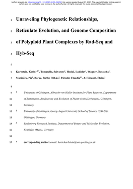 Unraveling Phylogenetic Relationships, Reticulate Evolution