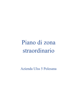 Piano Di Zona Straordinario