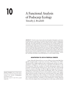 10 a Functional Analysis of Podocarp Ecology Timothy J