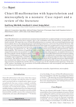 Case Report Chiari III Malformation with Hypertelorism And