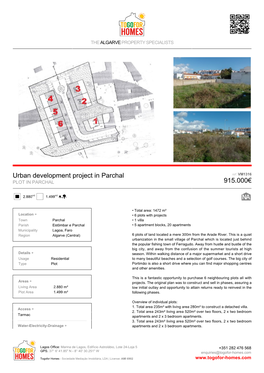 Urban Development Project in Parchal 915.000€