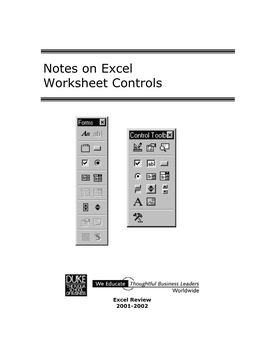 Notes on Excel Worksheet Controls