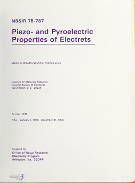 Piezo- and Pyroelectric Properties of Electreta