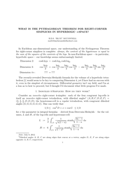 What Is the Pythagorean Theorem for Right-Corner Simplices in Hyperbolic 4-Space?