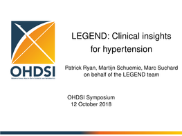 LEGEND: Clinical Insights for Hypertension