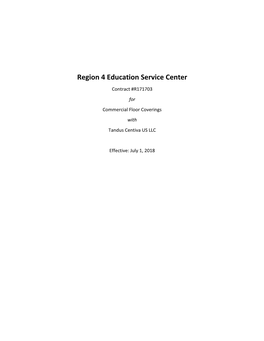 Region 4 Education Service Center Contract #R171703 For