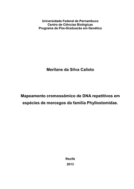 Merilane Da Silva Calixto Mapeamento Cromossômico De DNA
