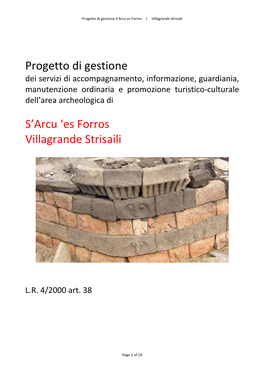 Progetto S'arcu Es Forros