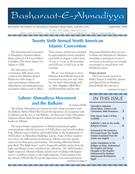 Basharaat-E-Ahmadiyya Newsletter