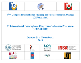 (CIFMA 2018) 5 International Francophone Congress Of