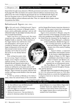 Biography Activity: Rabindranath Tagore