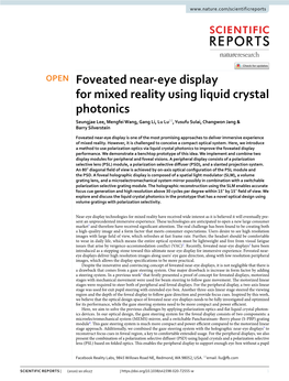 Foveated Near-Eye Display for Mixed Reality Using Liquid Crystal Photonics