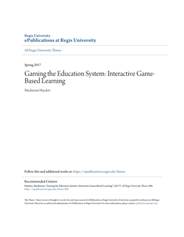 Interactive Game-Based Learning