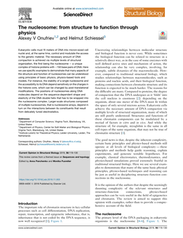 The Nucleosome: from Structure to Function Through Physics