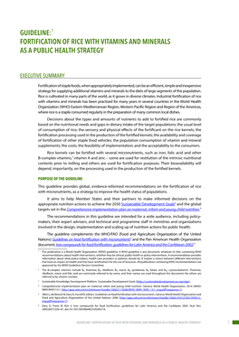 Guideline:1 Fortification of Rice with Vitamins and Minerals As a Public