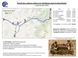 Cadrans Solaires Et Méridienne Dans Le Haut Buëch Lundi 26 Août 2013