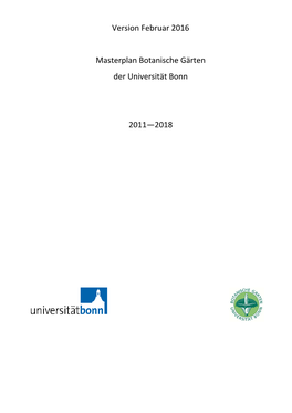 Version Februar 2016 Masterplan Botanische Gärten Der Universität