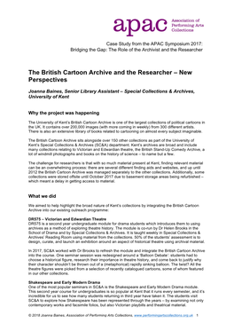 British Cartoon Archive and the Researcher, Joanna Baines