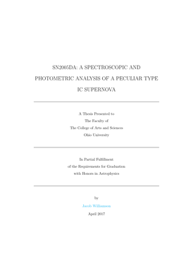 A Spectroscopic and Photometric Analysis of a Peculiar Type Ic Supernova