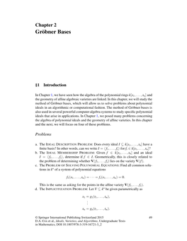 Chapter 2 Gröbner Bases