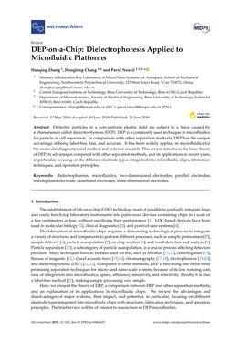 DEP-On-A-Chip: Dielectrophoresis Applied to Microfluidic Platforms