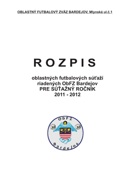 Rozpis Obfz Súťaží 2011-12 S Tabuľkami