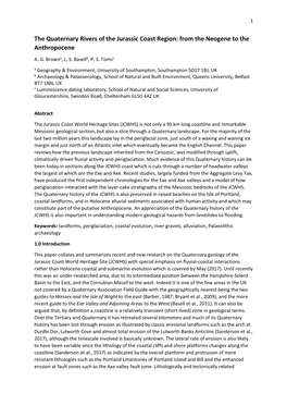 The Quaternary Rivers of the Jurassic Coast Region: from the Neogene to the Anthropocene