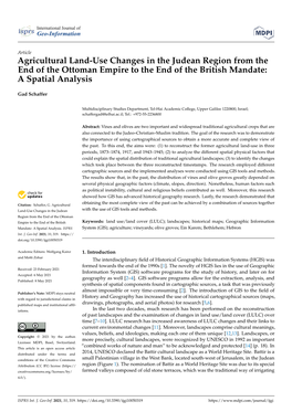 Agricultural Land-Use Changes in the Judean Region from the End of the Ottoman Empire to the End of the British Mandate: a Spatial Analysis