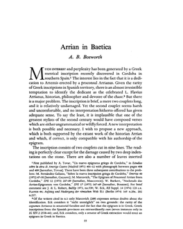 Arrian in Baetica Bosworth, a B Greek, Roman and Byzantine Studies; Spring 1976; 17, 1; Proquest Pg