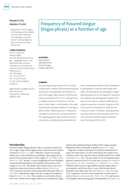 Frequency of Fissured Tongue (Lingua Plicata) As a Function Of