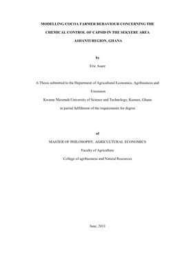 Modelling the Intensity of Chemical Control of Capsid Among Cocoa