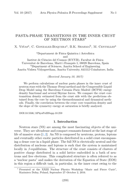 Pasta-Phase Transitions in the Inner Crust of Neutron Stars∗