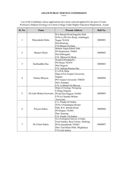 Asstt.Prof.In Zoology Cotton College.Xlsx